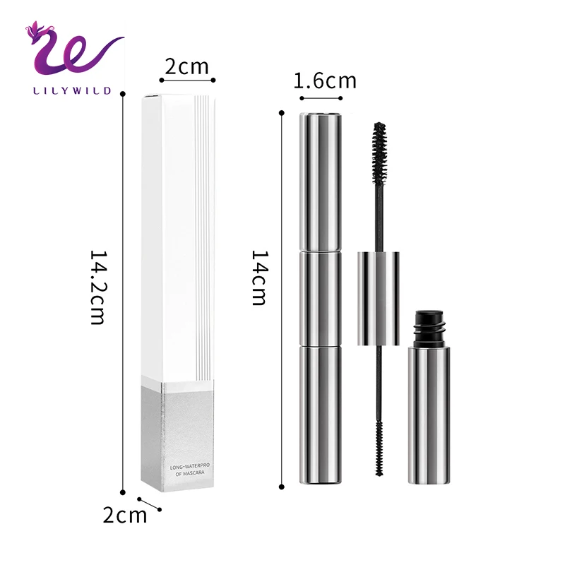 Lilywild high quality 3d fiber lash lift 2 in 1 free volume vegan organic private label mascara