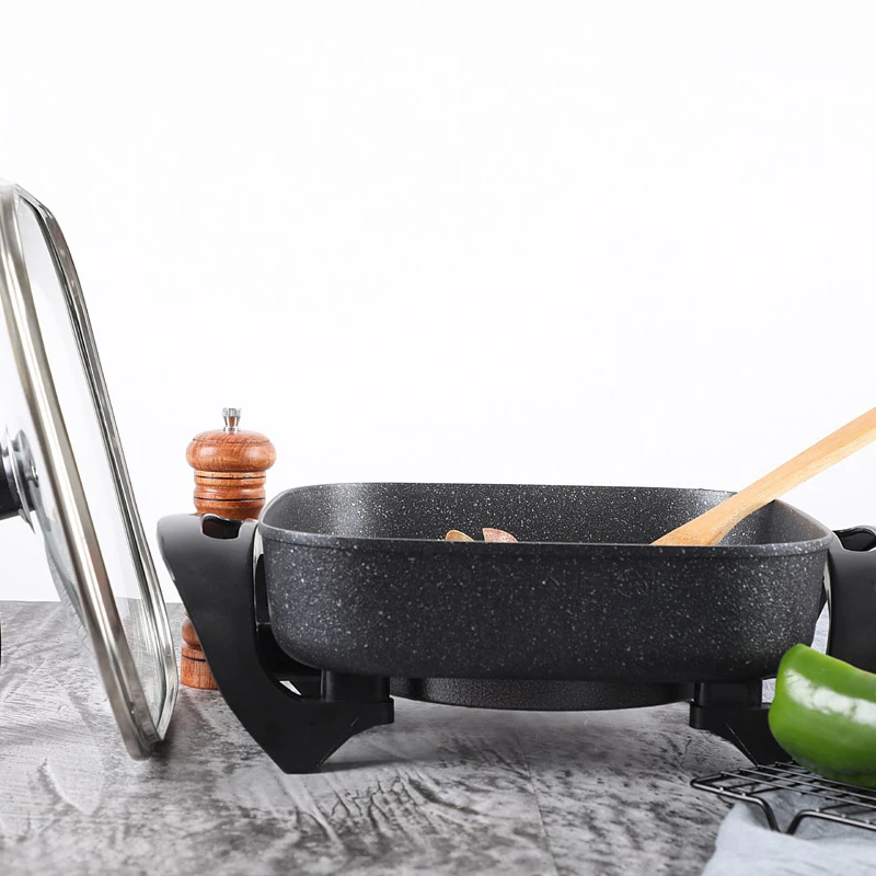 30CM Square Non-stick Coating Multifunction Electric Heating Pan with Temperature Control