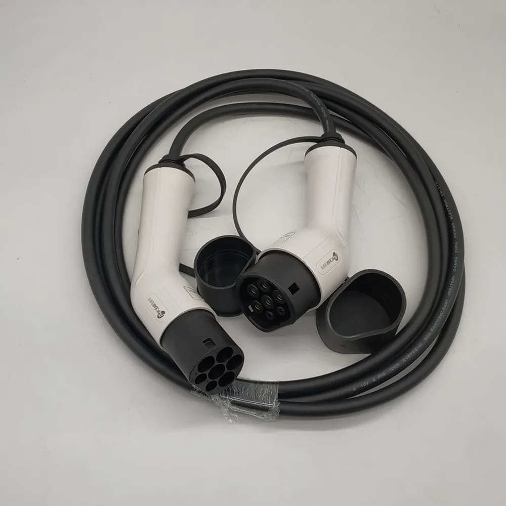 3.3KW AC 250V 16A type 2 male to female ev connector with 5m cables,type2 to type2 ev charging cable,European standard,OEM
