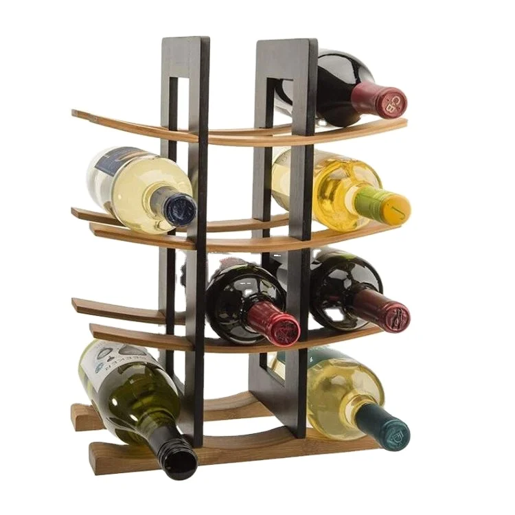 12-Bottle Bamboo Wine Rack, Dark Espresso