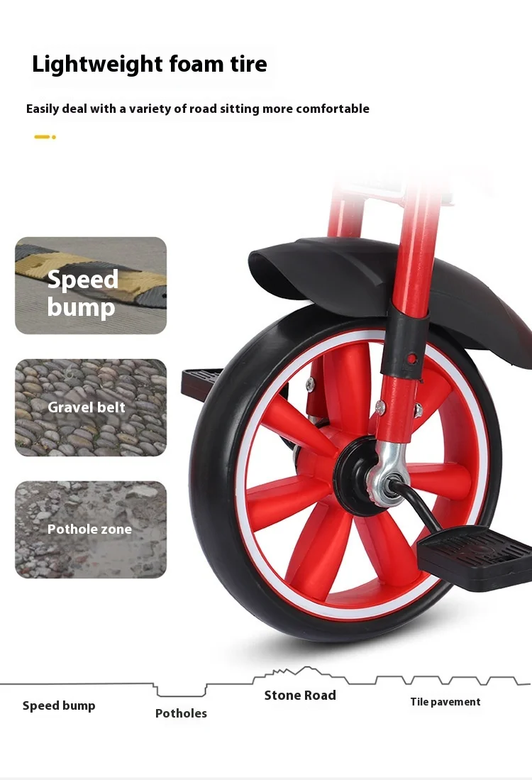 Kids Plastic Tricycle with Bucket 3-5-6 Balcony Car Toy for Male and Female Children Aged 2-4 Years