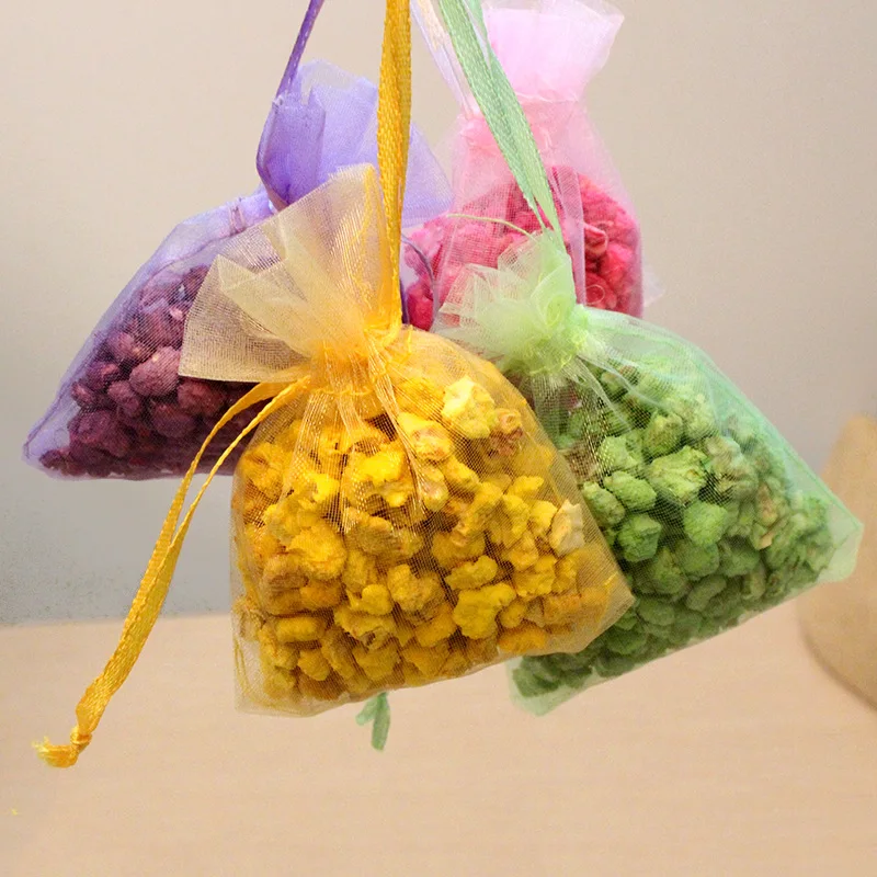 Wholesale car sachets deodorizing aromatherapy wood particles long-lasting dry floral fragrance stone fragrance bags