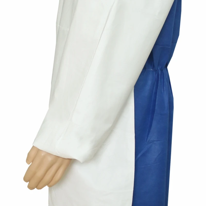 SMS PP Microporous Coverall with hood bound seam S-5XL Blue coveralls