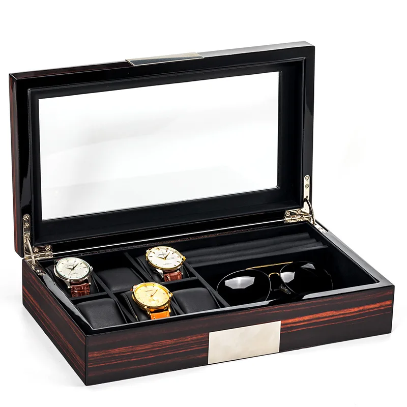 Private customized high-grade jewelry box ebony gift box packaging Watch glasses jewelry wooden boxox