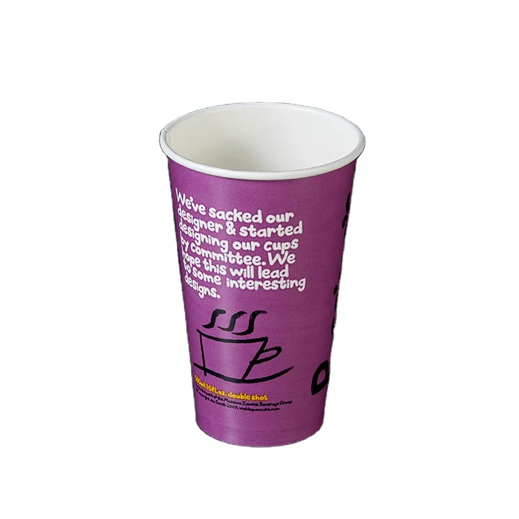 24ozB disposable cold drink quality single wall paper cup with custom logo
