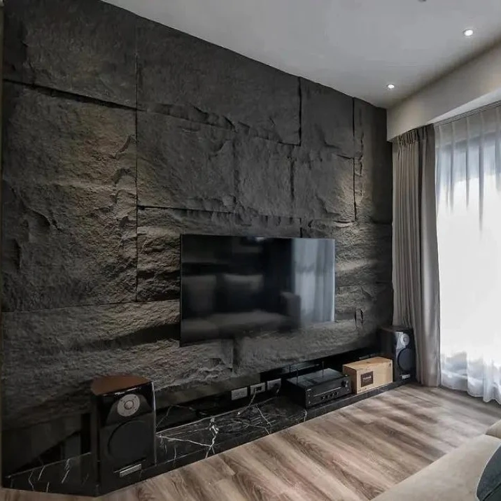 luxury pu faux stone panel wall decorative pu mushroom stone artificial polyurethane pu foam panel stone