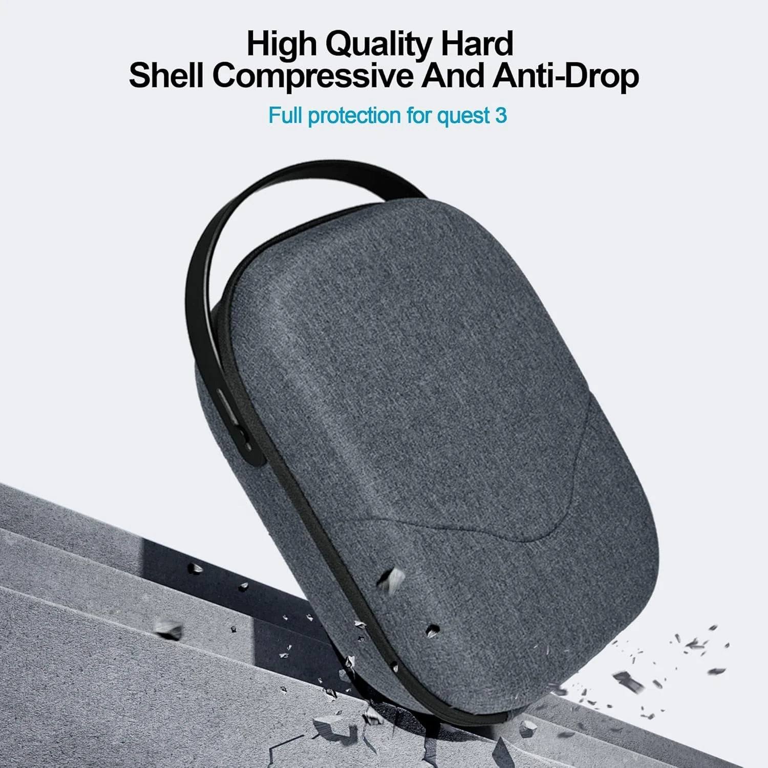 Custom Portable Hard Travel Carrying Case for Meta Quest 3S/Quest 3/Quest 2/Vision Pro- Compatible with Elite Strap Storage bag