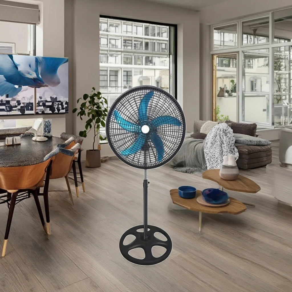Современный 18-дюймовый стоячий охлаждающий вентилятор 5-листовой дизайн 220 В алюминиевый двигатель функция домашнего охлаждения гостиная спальня