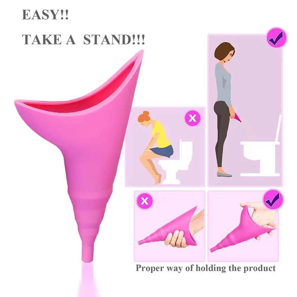 Medical Grade Silicone Stand Up Pee Cups Women Female Urinals Device Female Urination Device With Black Bags