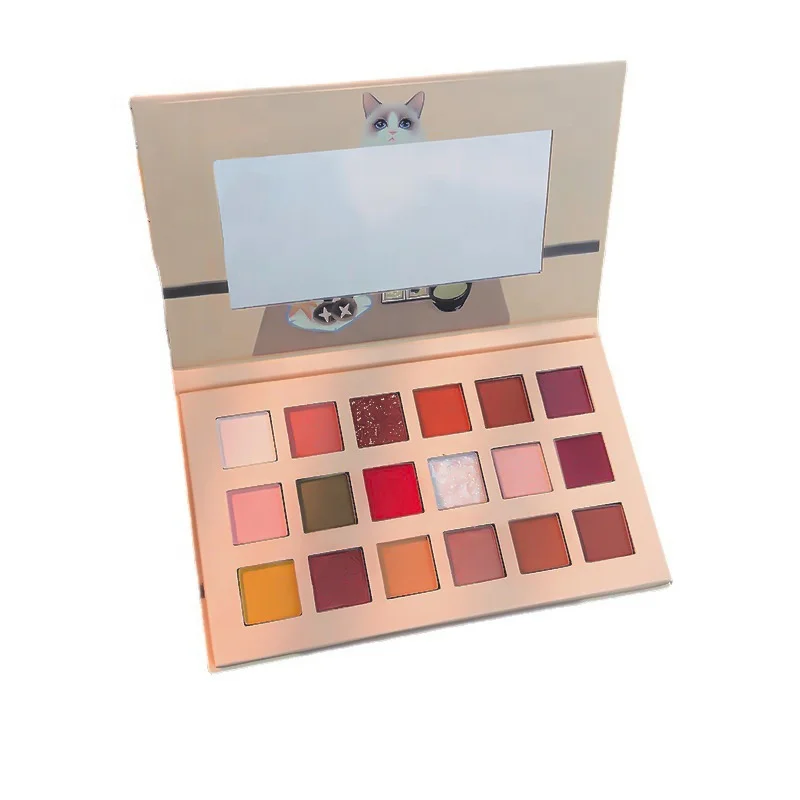 18 colors soft glitter pearl matte cardboard eyeshadow palette customize private label natural looking eye shadow pan