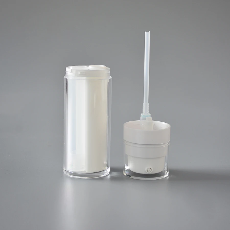 30ml+10ml White PP Plastic Airless Pump Bottle Lotion Cosmetics airless bottle