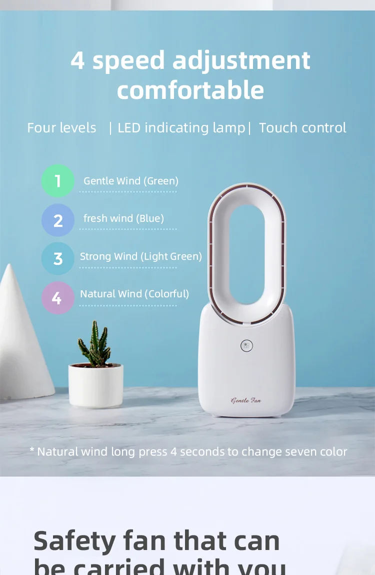 Dropshipping Portable Bladeless Stand Air Conditioners Fan Handheld Portable Mini Bladeless Fan
