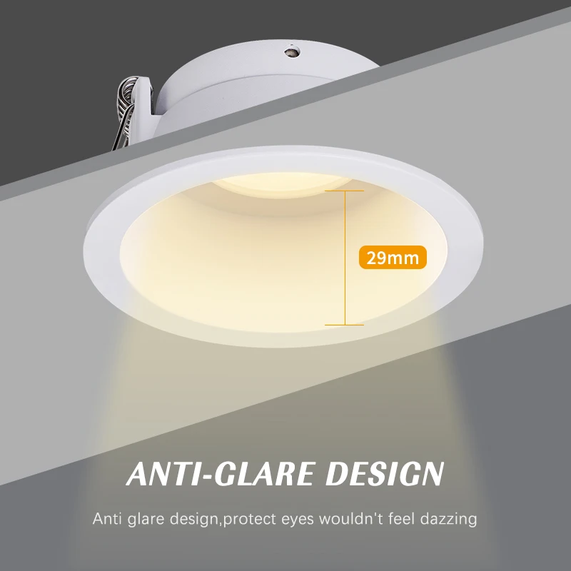 Modern Mr16 Gu10 Anti Glare Concealed Ceiling Recessed Tunable White Downlight
