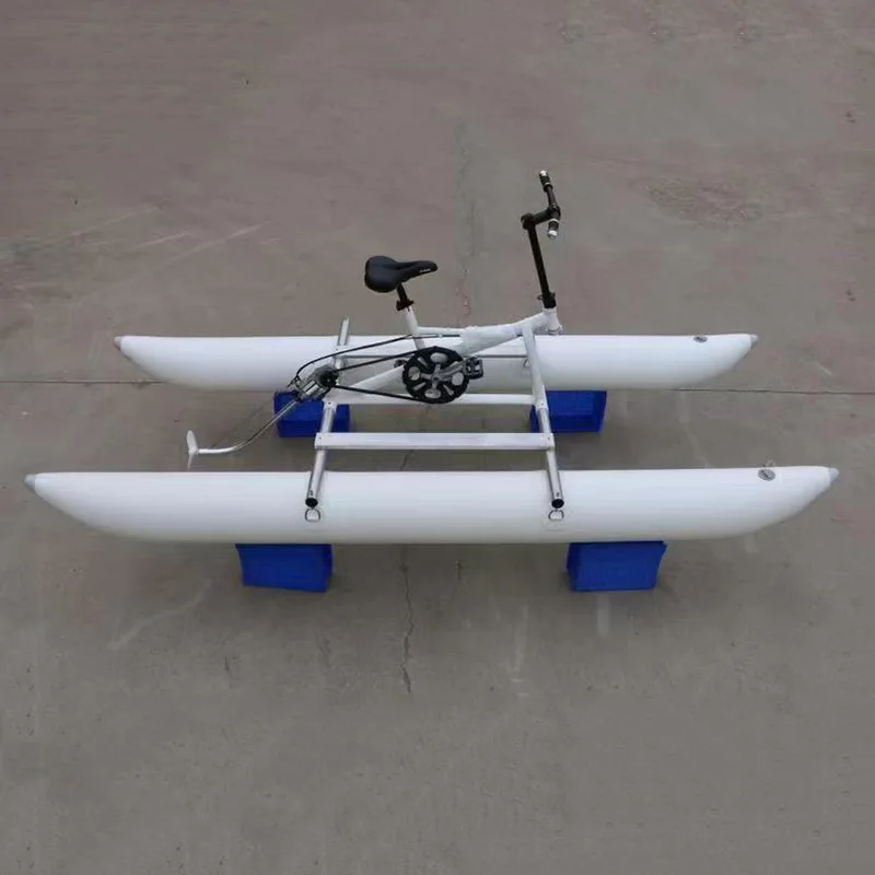 Custom Size Quality PVC Inflatable Floating Pontoon Boat Water Bicycle Aqua Bike Tubes Floating Water Bike Buoy
