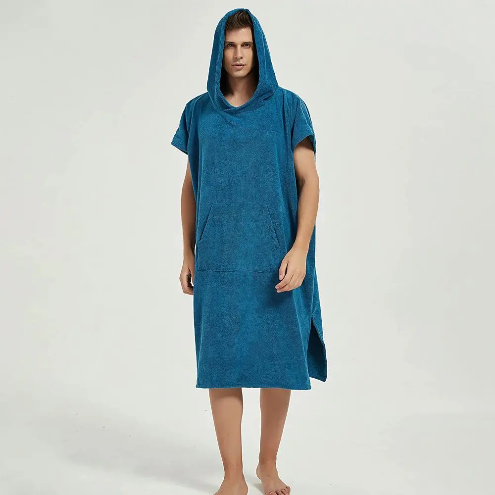 Wuxi Ivy Textile 100% Cotton Surf Poncho surf beach tower for sale women and men poncho hoodie