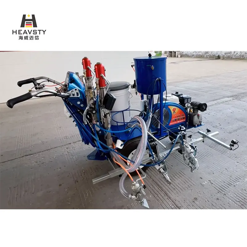 New arrival double pump four nozzles cold applied airless stripper automatic paint spray gun road marking machine