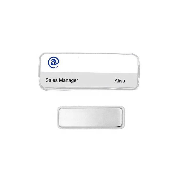 Professional Hot Sale Items 79*32mm Size Name Tag Type Custom Reusable Acrylic Magnetic Name Badge Holder