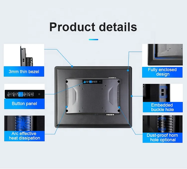 Touchthink 12 Inch Ip67 Waterproof High Brightness 2000 Nits Touch Screen Monitor For Farmland Irrigation System