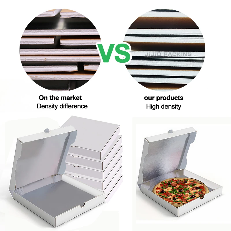JIJID  Food grade pizza box custom folding kraft carton frozen food packaging box for pizza aluminum foil insulated box