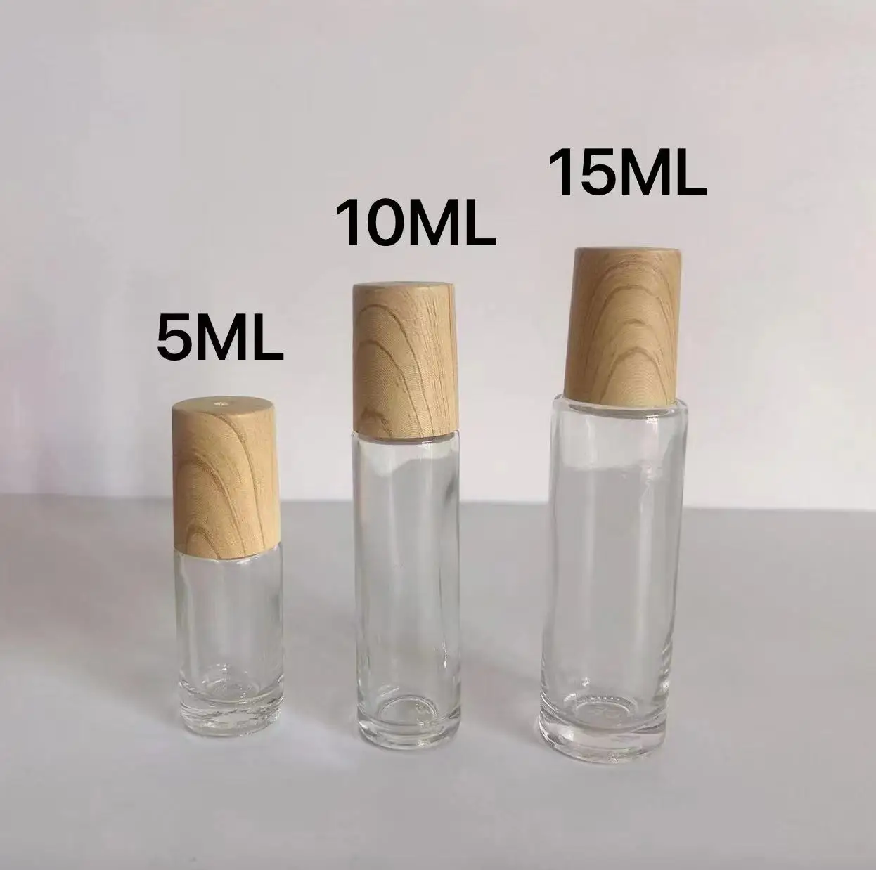 10ml 15ml white porcelain rollon bottle with bamboo lid