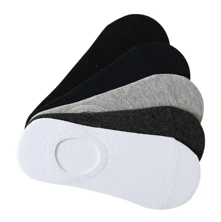 Summer Custom Plain Black White Short Men No Show Socks Cotton Low MOQ Invisible Socks for Men