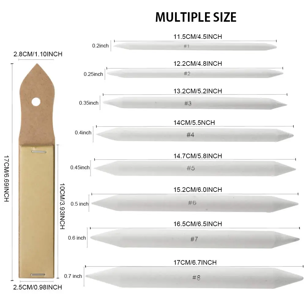 Amazon Hot 9 Pieces Artist Blending Stump Sandpaper Pencil and Tortillion Art Blender Set,TOYS0323