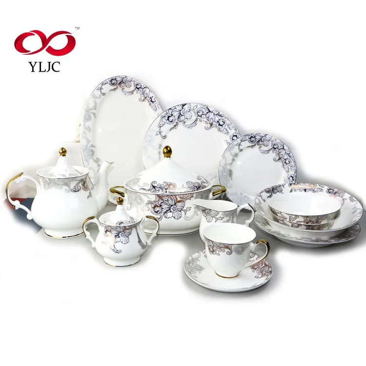 sublimation  classic korean dinner set  61 pcs bone china poland porcelain dinnerware set