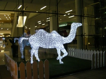 Holiday Giant Outdoor Decorations LED Large 3D Camel Sculpture Motif Lights