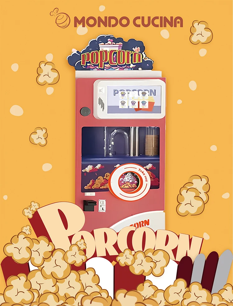Popular Fast Food Cinema Shopping Mall Popcorn Vending Machines Automatic Snacks Popcorn Vending Machine