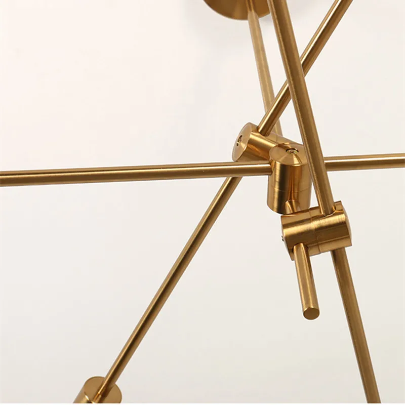 HOOYI  Decorative Lighting Fixture  LED Iron Gold Metal Chandelier AC 110-265V Ceiling Lamp for Dining Room Hotel