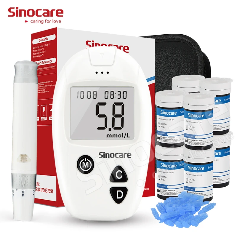 Sinocare 250 штуками тест-полосок безопасная-Акку оптовая продажа, полностью соответствует высокой Диабетическая комплект прибор для измерения уровня сахара в крови, обнаружение непрерывное для домашнего использования, измеритель уровня глюкозы в