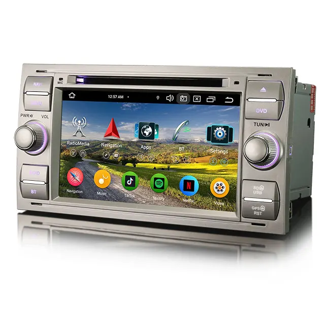 Дешевая Автомобильная магнитола Erisin ES6766FS Android 13 DVD для FORD Fiesta Kuga Galaxy Focus GPS Navi CarPlay Авто радио