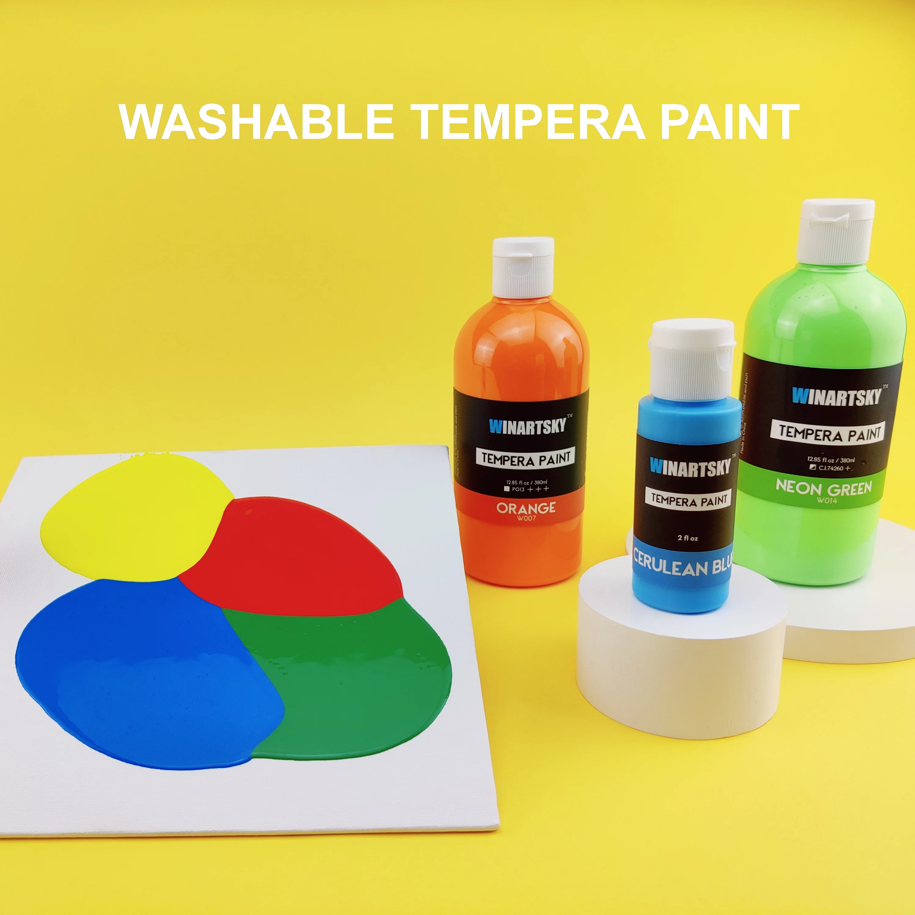 Liquid Poster Paint with 3 brushes 18 Colors Washable