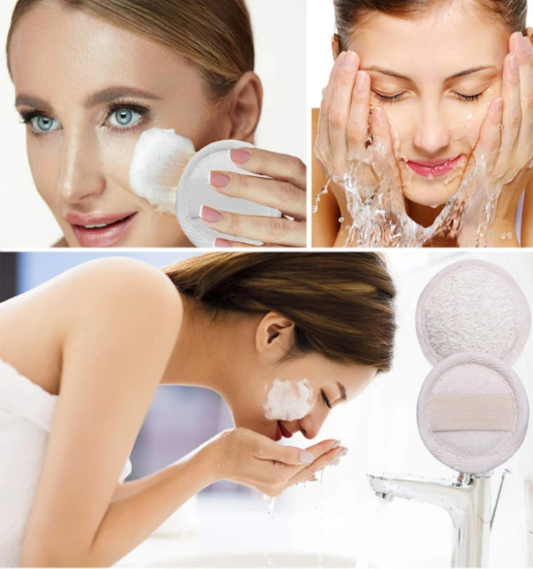  100% Natural Loofah Sponge Manual Facial Cleansing Scrubber Handheld Pad Exfoliating Face Brush