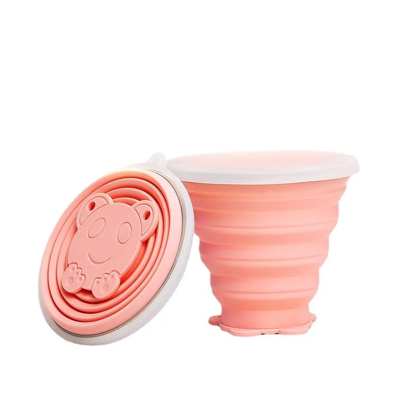 Многоразовая 180 мл 250 мл 320 мл силиконовая складная дорожная чашка Складная Походная чашка с крышкой