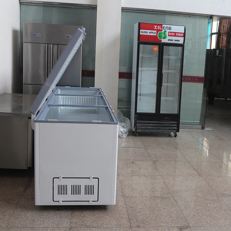 Commercial Single-Temperature Horizontal Freezer Display Chiller 220V Air Cooler Compressor Convenience Store Use