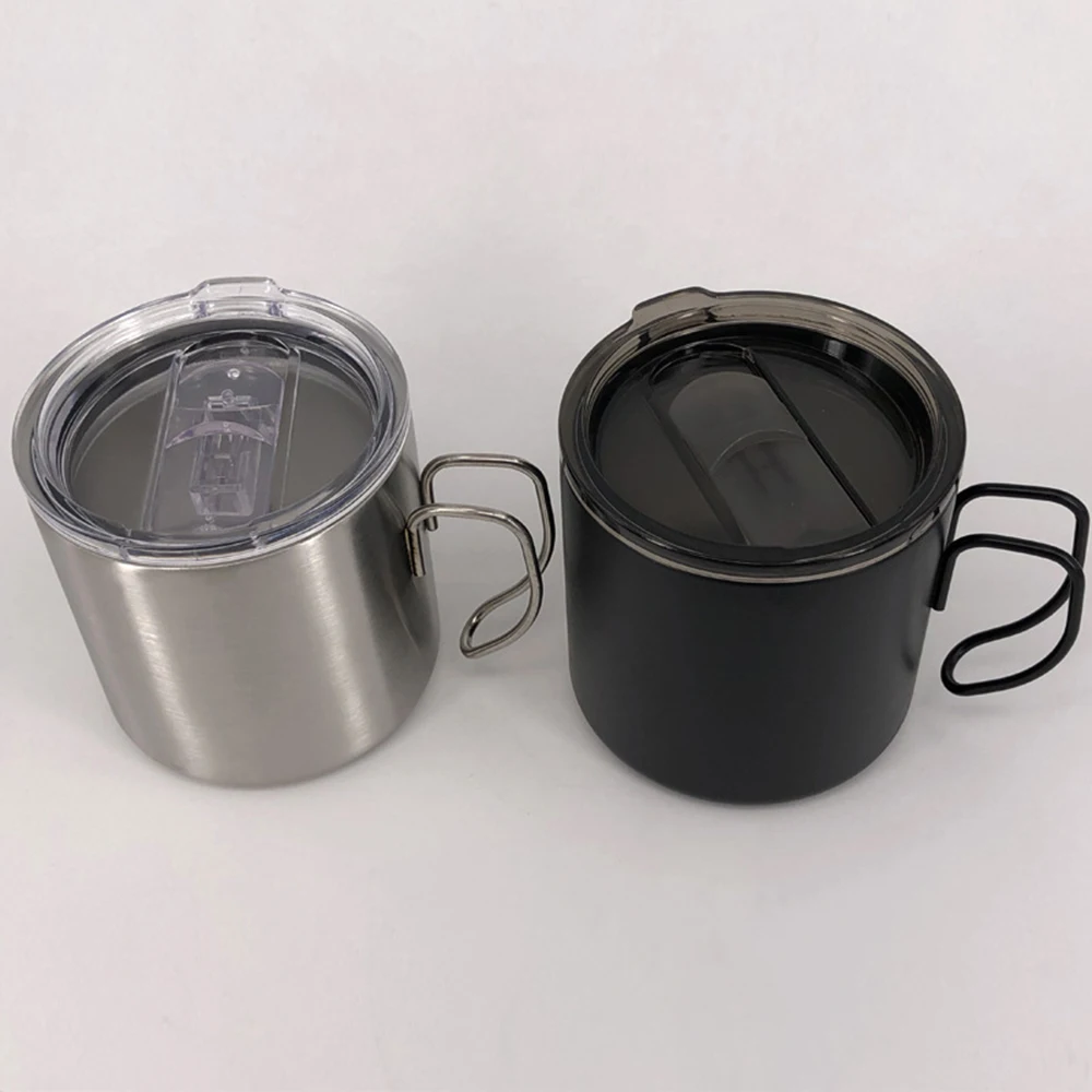 Wholesale Stainless Steel 304 Double Wall Cup With Steel wire handle Insulated Beer Mug Thermal Milk Coffee Cups