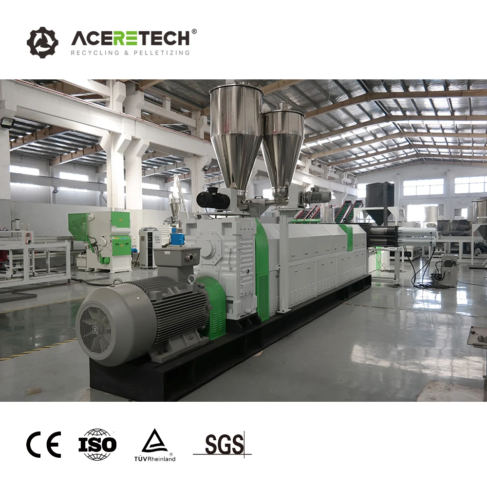 Power Saving Waste Plastic PMMA PC Flakes/Rigid Flakes Recycling Single Screw Extruder Granulating Production Line ASE