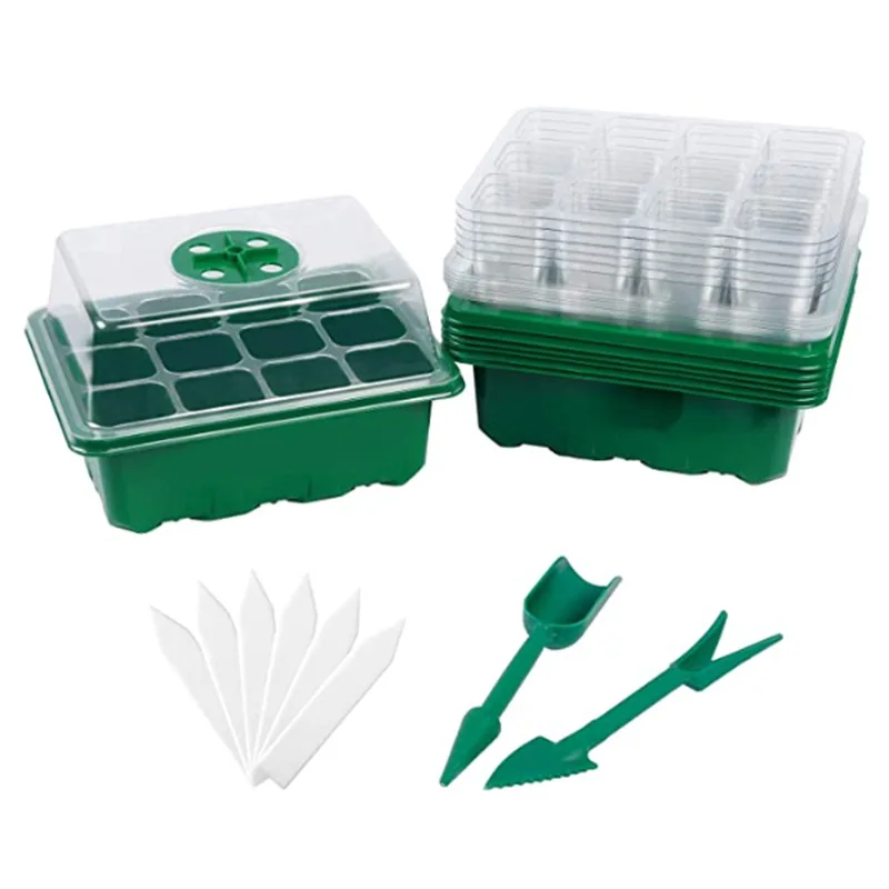 Garden Plant nursery pot large cell seeds tray seed mini seedling starter propagation tray with dome