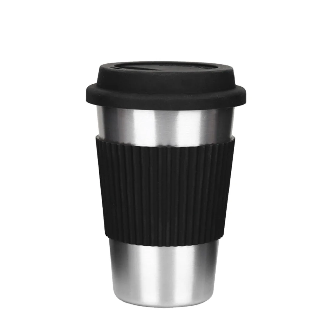
High quality 304 Stainless Steel mug Drinking Tumbler Cups With Silicone lid 