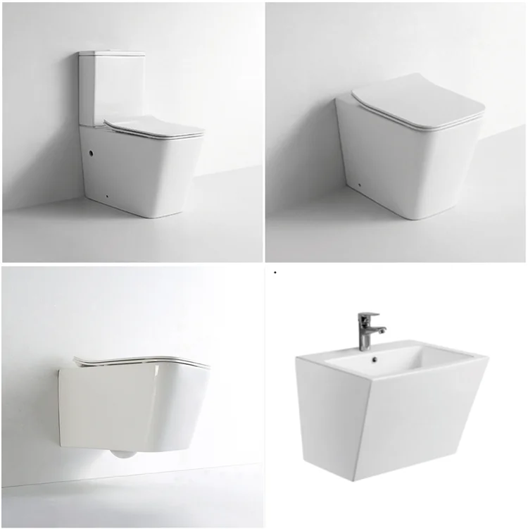 European Bathroom Water Closet Back To Wall Rimless Toilet Floor Stand wc Plumbing