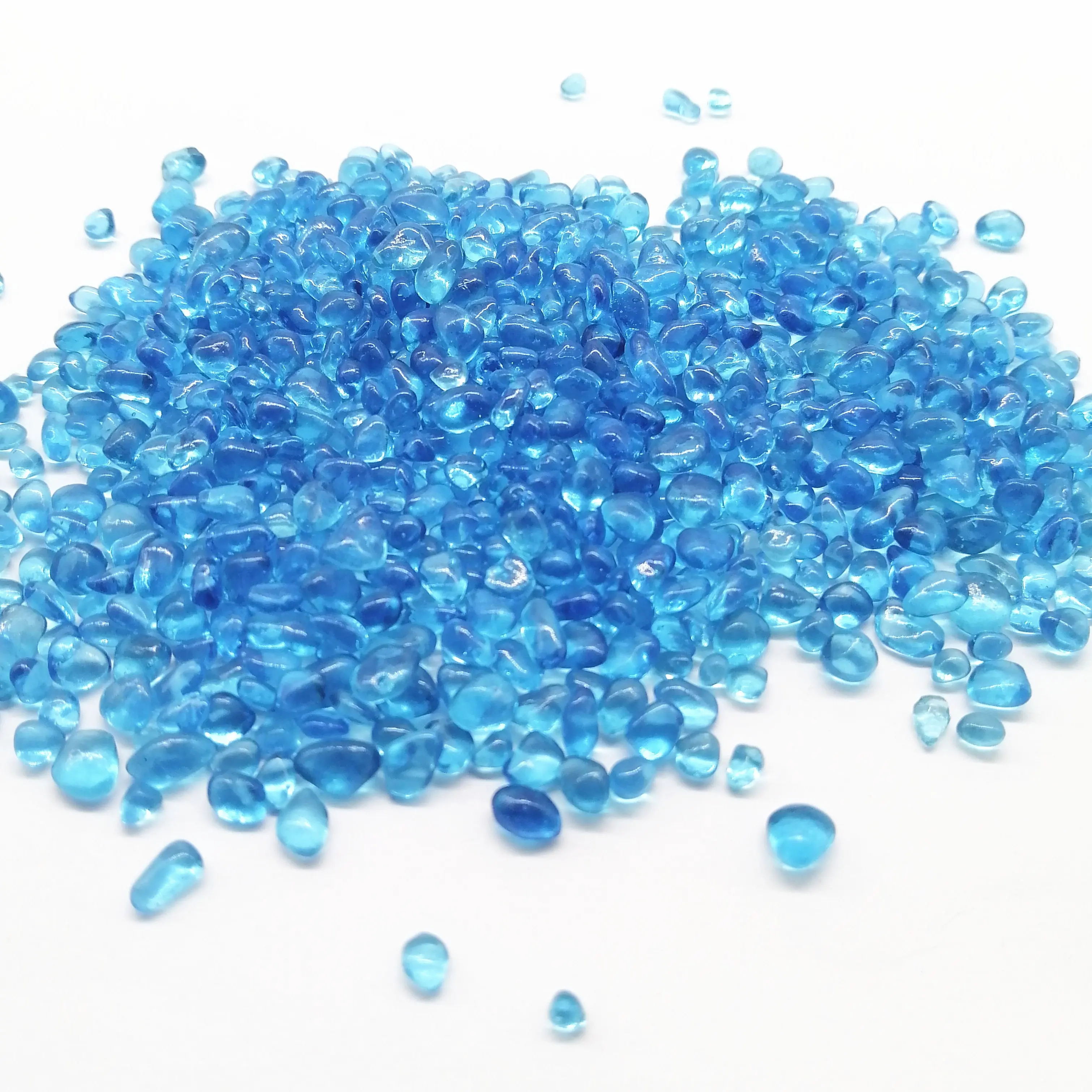 3-6 мм лед синий переработанный нерегулярные стеклянные бусины галька для бассейна интерьер и отделка поверхности