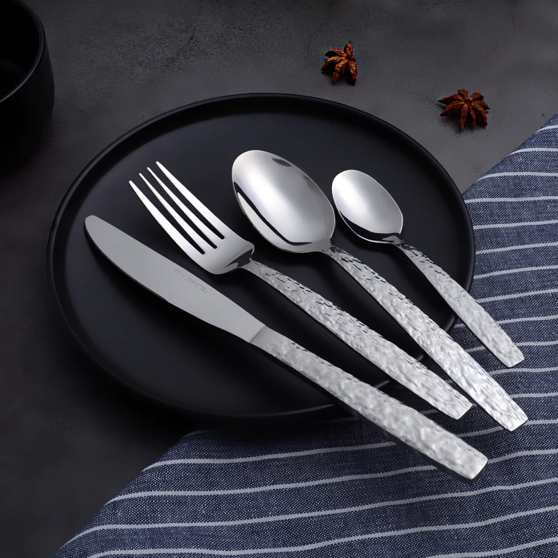 Good Quality Dinnerware Sets Polishing Stainless Steel Flatware Dinner Knife Fork and Tea spoon Silver Tableware for Home Used