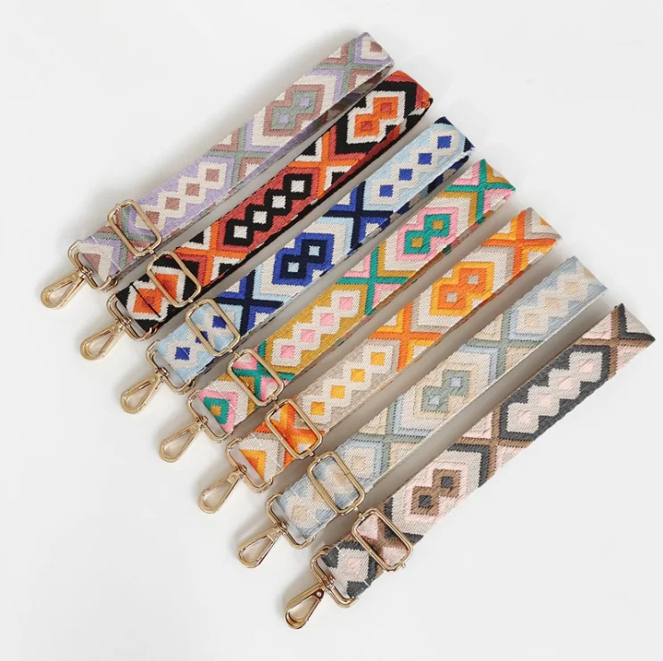 adjustable color jacquard webbing woven tape bag strap