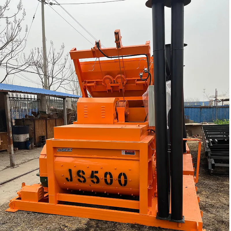 Engineering machinery JS500 vertical twin shaft concrete mixer mini manual 500 litre concrete mixer for construction work china
