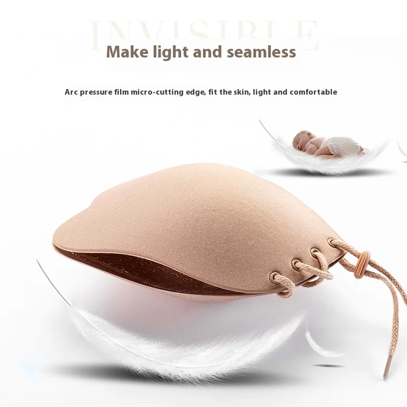 Factory Direct Lala Goddess Invisible Intimates Bikini Panties with Silicone Nipple Pasties Gathered Bra