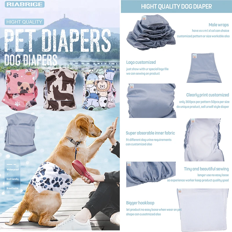 COLLABOR English Dachshund Dog Diaper Reusable Dog Sanitary Pants Pet Physiological Pants Dog Washable Diaper
