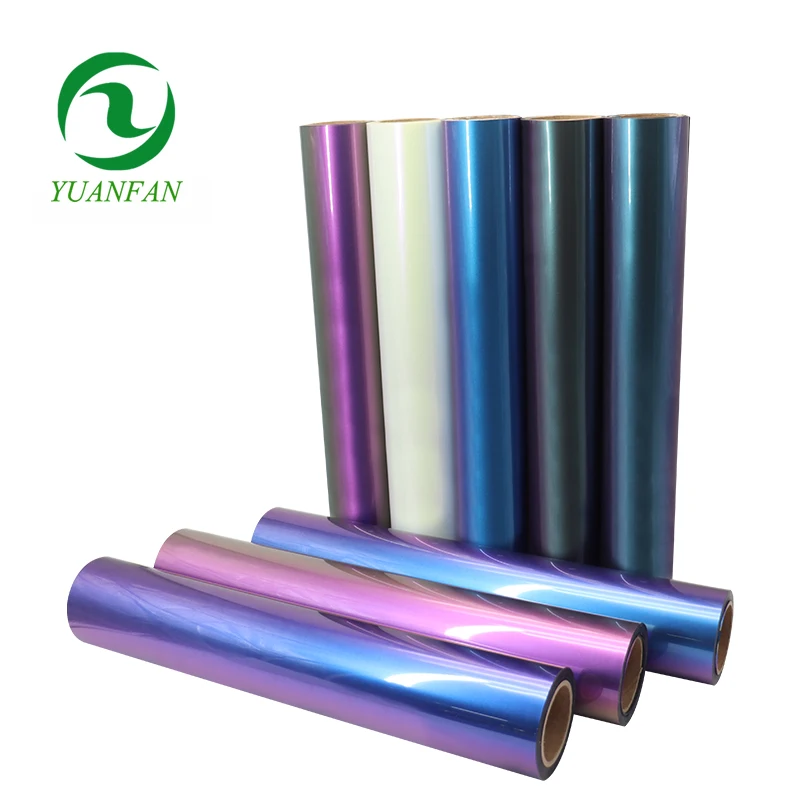 Yuanfan Vinyl Supplier Reusable Iron On Textile Iron On Chameleon Change Hot Press Htv Rolls Low Temperature Heat Transfer Film