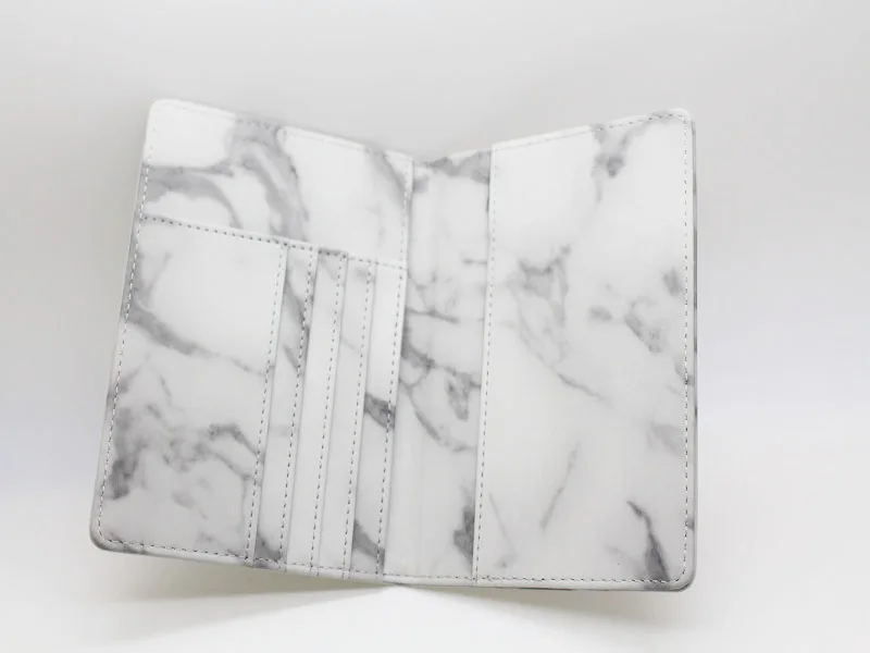 Amazon Hot Selling custom logo marble pattern PU leather RFID blocking passport holder