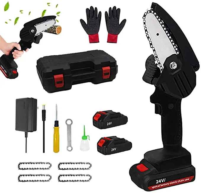 4 inch 550W Portable Handheld Electric Tree Cutting Cordless Chain Saw Battery Mini Chainsaw Motosierra Electrica For Wood